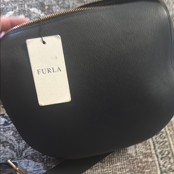 FURLA Black Leather Crossbody Bag - Picture 6 of 8